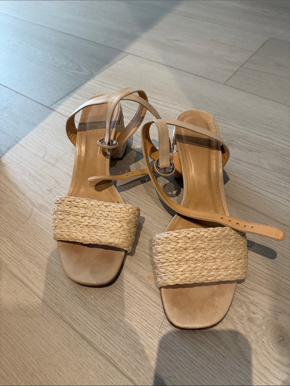 RAYE Braided Beige Tan Strap Sandals